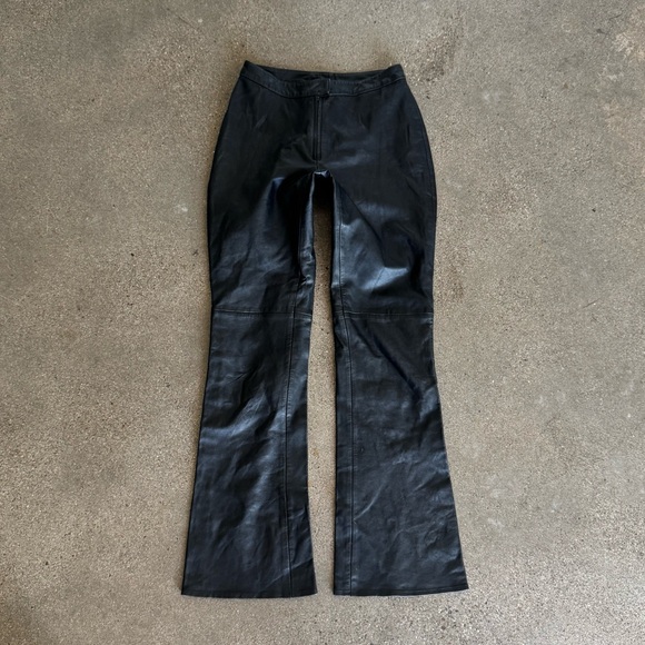 Y2K Low Rise Leather Flares - Picture 1 of 4
